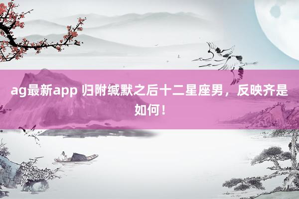 ag最新app 归附缄默之后十二星座男，反映齐是如何！