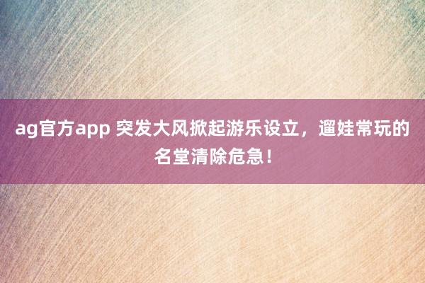 ag官方app 突发大风掀起游乐设立，遛娃常玩的名堂清除危急！