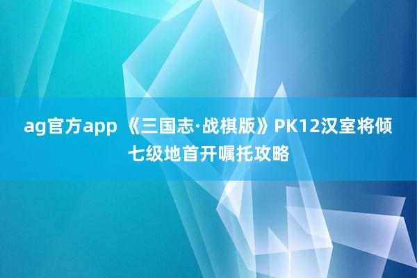 ag官方app 《三国志·战棋版》PK12汉室将倾七级地首开嘱托攻略