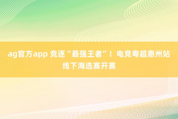 ag官方app 竞逐“最强王者”！电竞粤超惠州站线下海选赛开赛