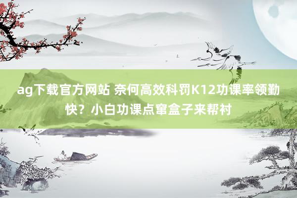 ag下载官方网站 奈何高效科罚K12功课率领勤快？小白功课点窜盒子来帮衬